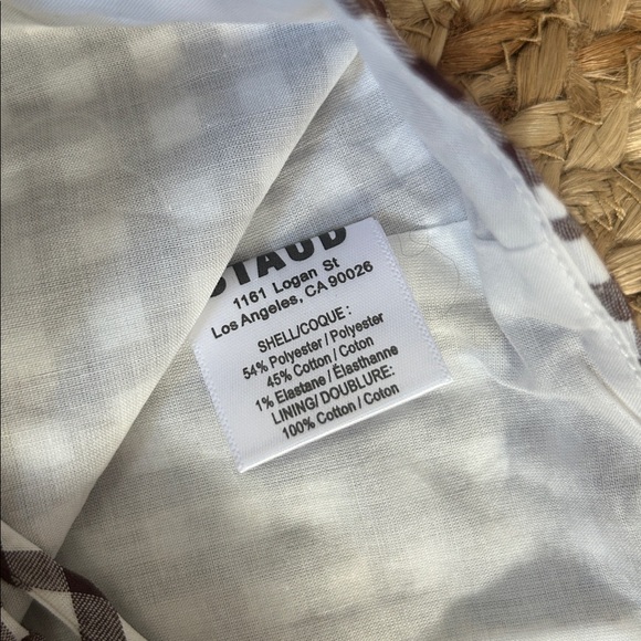 NWT • STAUD Frederico Crop Tank in Chocolate Gingham - Picture 4 of 5